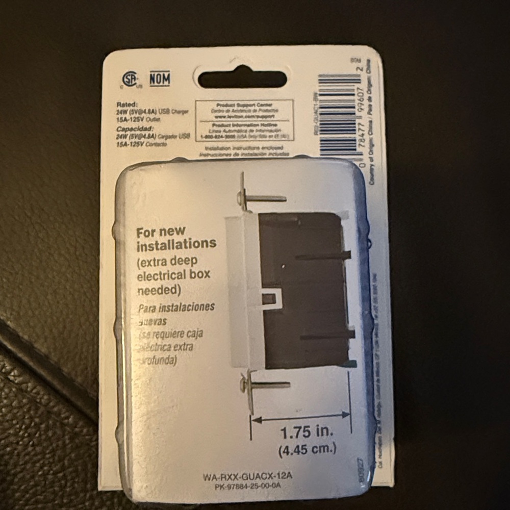 Leviton White USB & GFCI Outlet - Type A/Type C - Picture 2 of 2